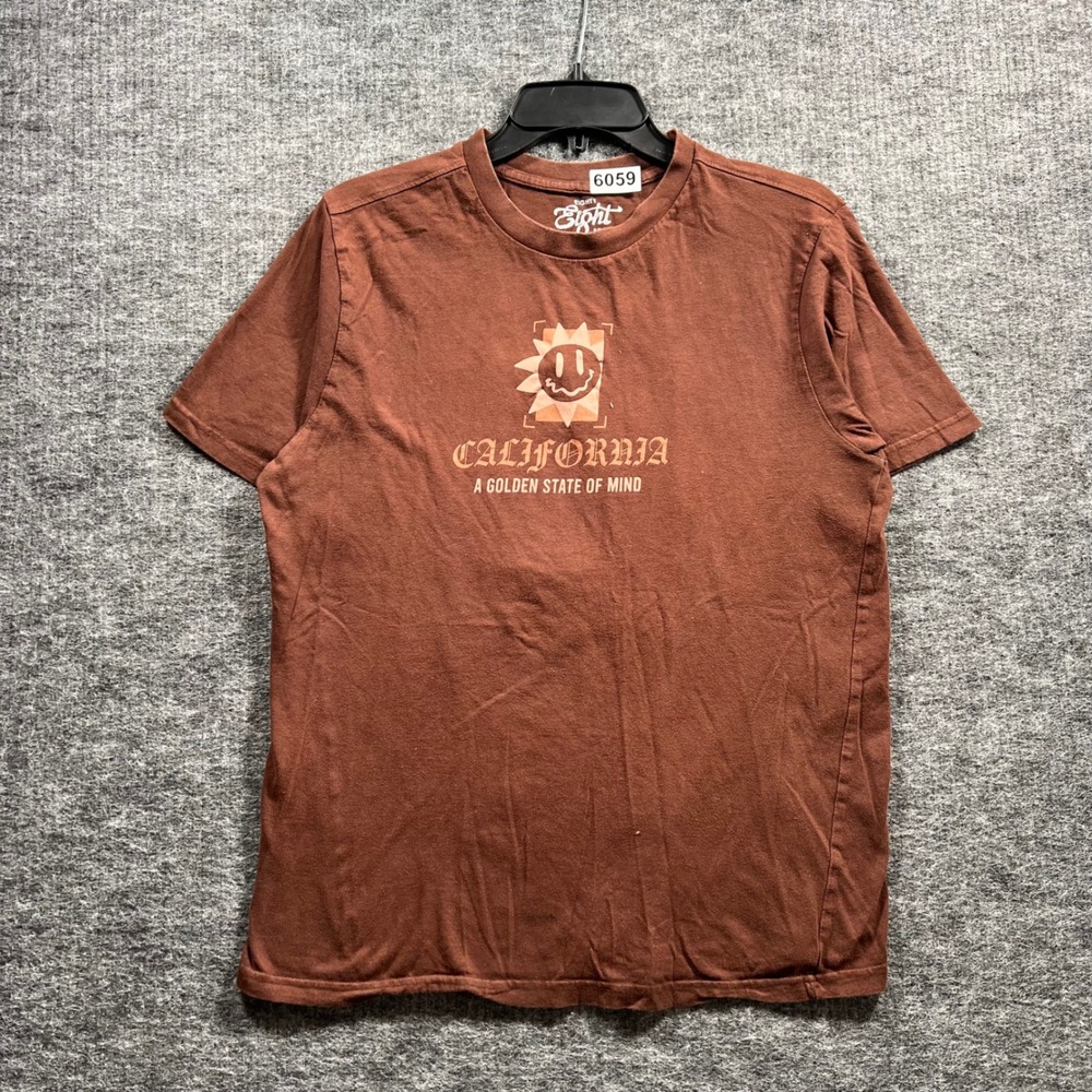Eighty Eight Brand Mens California Graphic T-Shirt Brown Medium